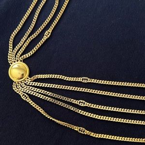 Vintage Gucci Gold Chain Medallion Belt